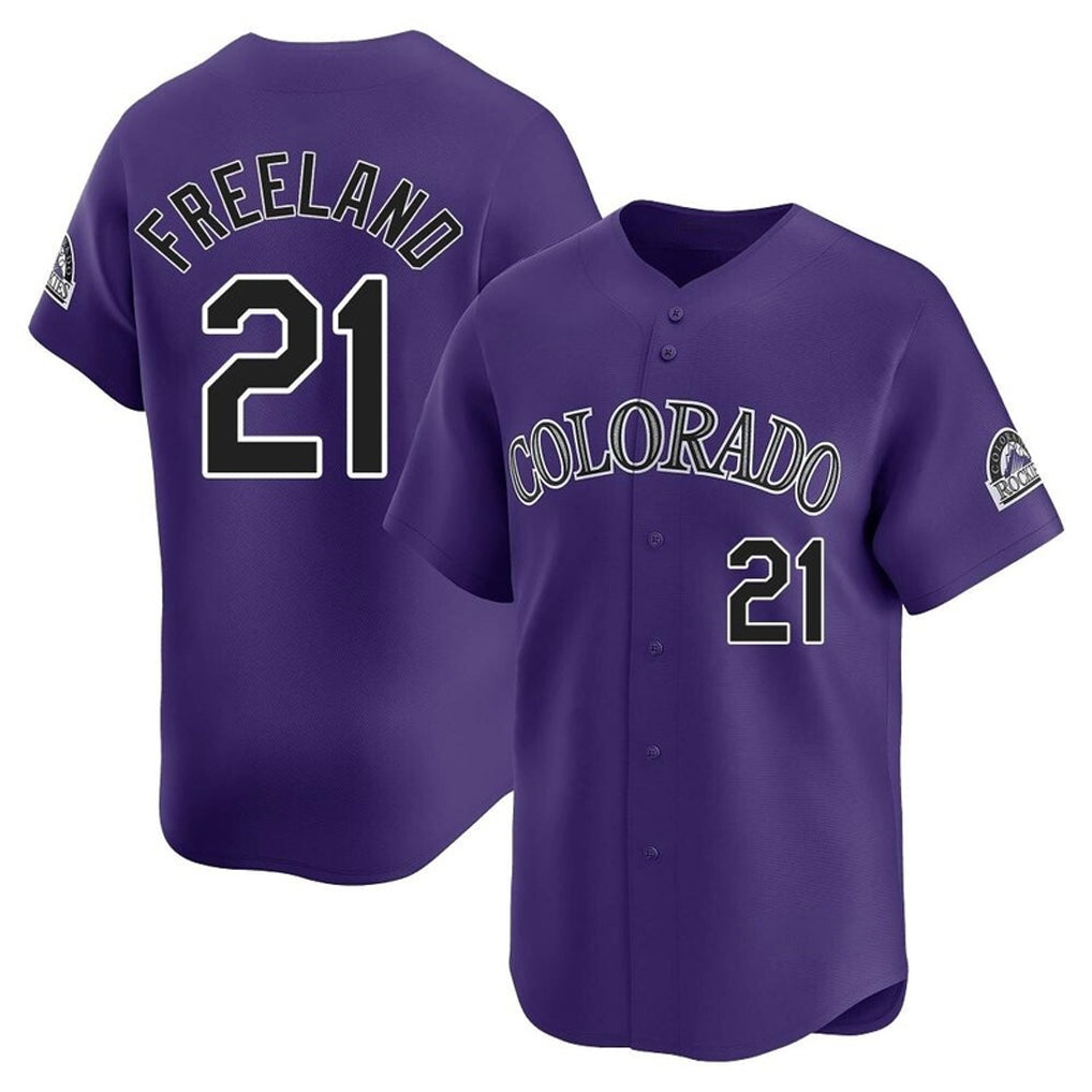 Colorado Rockies #21 Kyle Freeland Player Purple FEDASGOGE Limited Home Stitched Jerseys
