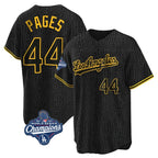 Los Angeles Dodgers #44 Andy Pages Player Black Gold FEDASGOGE World Series Meet Limited Home Stitched Jerseys