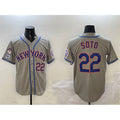 New York Mets #22 Juan Soto Grey FEDASGOGE 2025 Spring Training Alternate Limited Stitched Jersey
