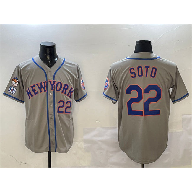 New York Mets #22 Juan Soto Grey FEDASGOGE 2025 Spring Training Alternate Limited Stitched Jersey