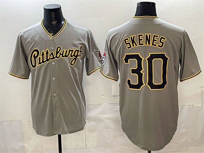 Pittsburgh Pirates #30 Paul Skenes Gray FEDASGOGE Limited Stitched Jersey