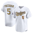 Los Angeles Dodgers #5 Freddie Freeman White FEDASGOGE 2025 Gold Collection Limited Stitched Jersey