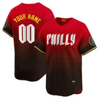 Custom Philadelphia Phillies Active Player Red FEDASGOGE 2024 City Connect Limited Stitched Jersey