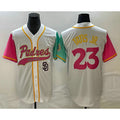 San Diego Padres #23 Fernando Tatis Jr White FEDASGOGE NEW 2023 City Connect Cool Base Stitched Jersey 4