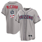 Arizona Diamondbacks #8 James McCann Player Gray FEDASGOGE USA 250 Fourth of July Home Game Stitched Jerseys