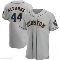 Houston Astros #44 Yordan Alvarez Authentic Gray FEDASGOGE Road Jerseys