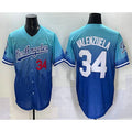Los Angeles Dodgers #34 Fernando Valenzuela Blue FEDASGOGE 2025 City Connect Limited Stitched Jersey