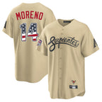Arizona Diamondbacks #14 Gabriel Moreno Player Tan FEDASGOGE USA 250 Fourth of July Home Game Stitched Jerseys