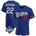 Los Angeles Dodgers #22 Clayton Kershaw Player Royal FEDASGOGE World Series Meet Limited Elite Home Stitched Jerseys