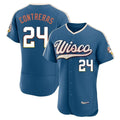 Milwaukee Brewers #24 William Contreras Player Blue FEDASGOGE 2026 City Connect Home Limited Elite Stitched Jerseys