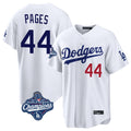 Los Angeles Dodgers #44 Andy Pages Player White FEDASGOGE World Series Meet Home Game Stitched Jerseys