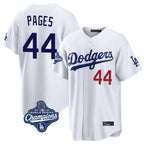 Los Angeles Dodgers #44 Andy Pages Player White FEDASGOGE World Series Meet Home Game Stitched Jerseys