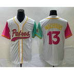 San Diego Padres #13 Manny Machado White FEDASGOGE NEW 2023 City Connect Cool Base Stitched Jersey