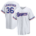 Texas Rangers #36 Wyatt Langford White FEDASGOGE Home Replica Jersey