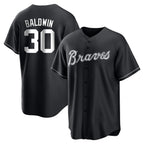 Atlanta Braves #30 Drake Baldwin Player Black FEDASGOGE Home Game Stitched Jerseys