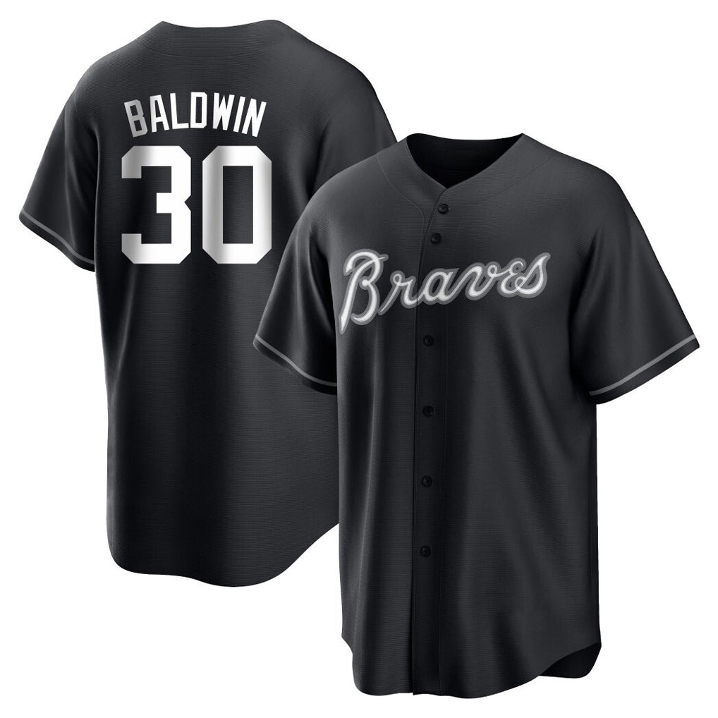 Atlanta Braves #30 Drake Baldwin Player Black FEDASGOGE Home Game Stitched Jerseys