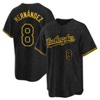 Los Angeles Dodgers #8 Enrique Hern¨¢ndez Player Black Gold FEDASGOGE Limited Home Stitched Jerseys
