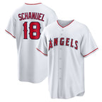Los Angeles Angels #18 Nolan Schanuel White FEDASGOGE Home Replica Jersey