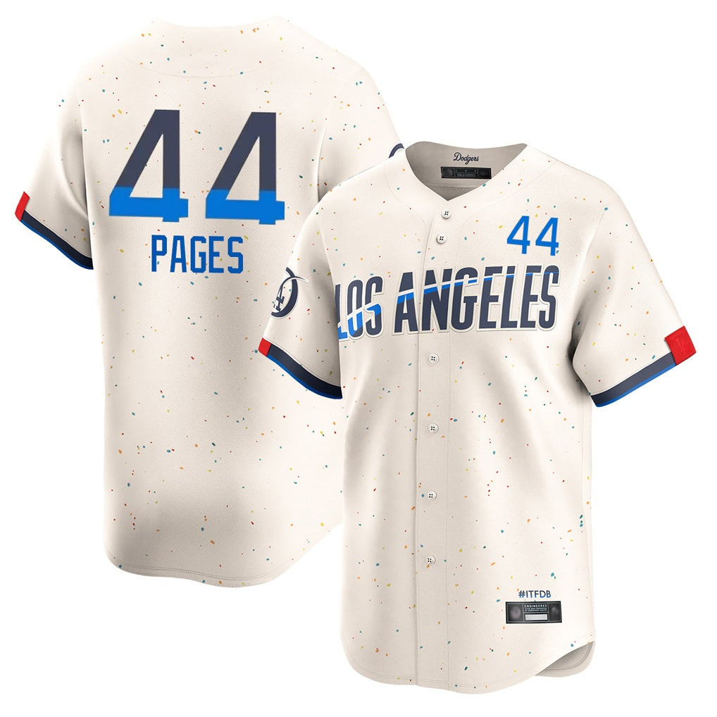 Los Angeles Dodgers #44 Andy Pages Player Cream FEDASGOGE City Connect Limited Home Stitched Jerseys