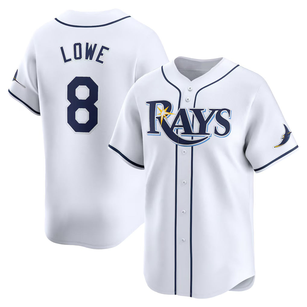 Tampa Bay Rays #8 Brandon Lowe White FEDASGOGE Home Limited Player Jersey
