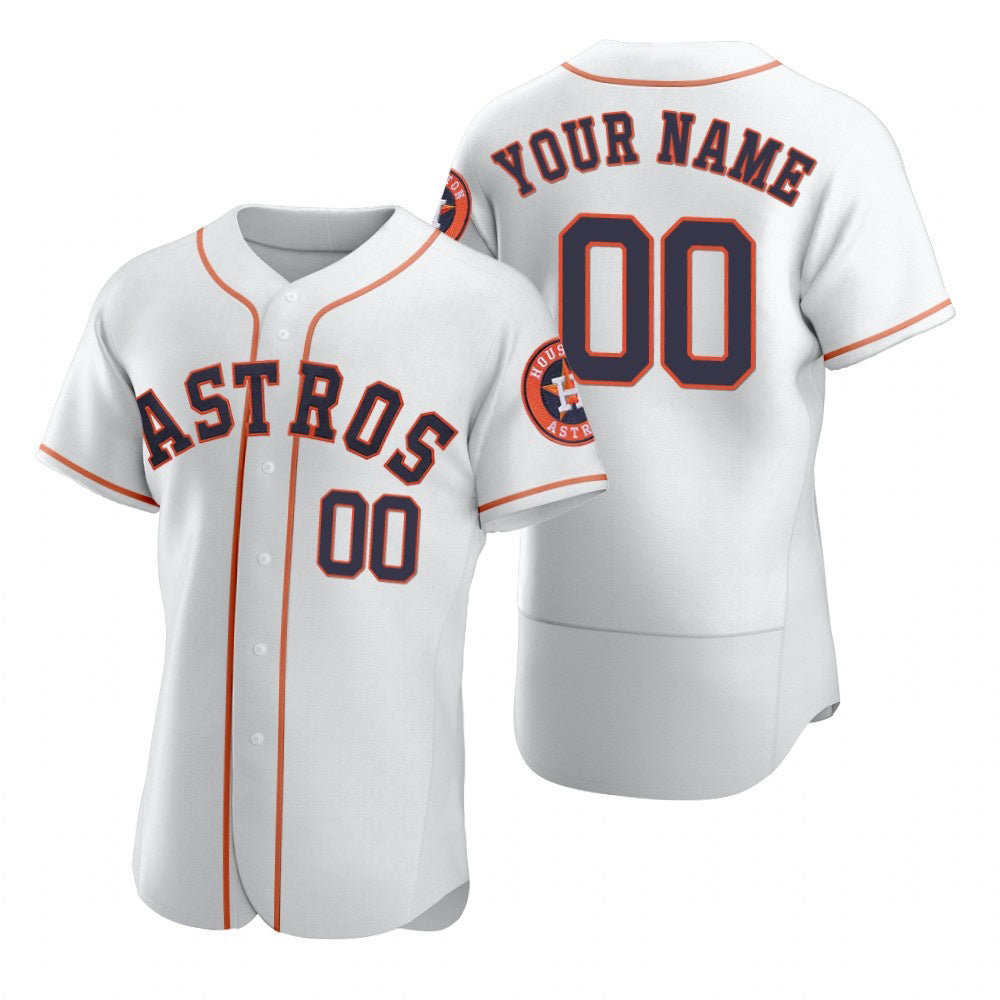 Custom Houston Astros White FEDASGOGE 2020 Stitched Flex Base Jersey