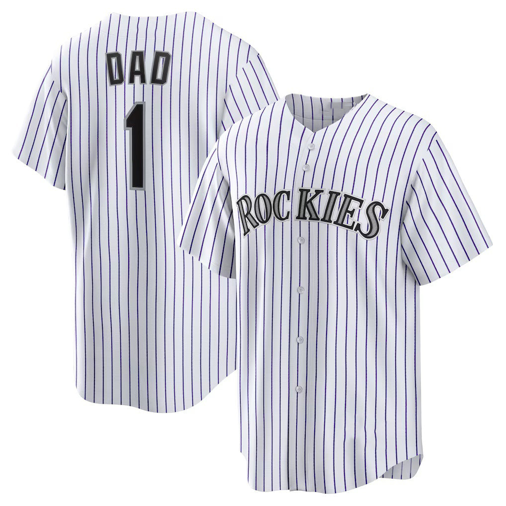 Colorado Rockies #1 Dad White FEDASGOGE Home Replica Jersey