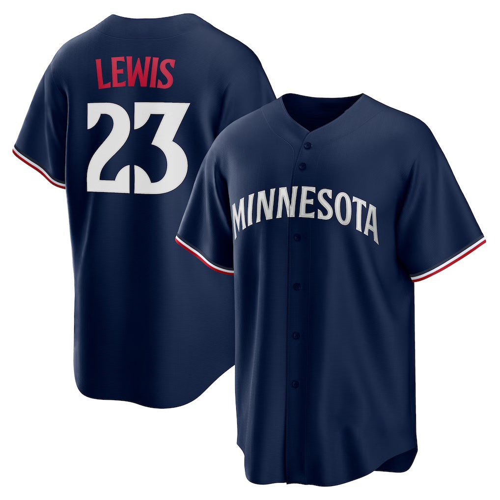 Minnesota Twins #23 Royce Lewis Navy FEDASGOGE Alternate 2 Replica Jersey