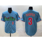 Philadelphia Phillies #3 Bryce Harper Light Blue FEDASGOGE Phanatic Limited Stitched Jersey