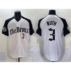 New York Yankees #3 Babe Ruth White Black FEDASGOGE 'Gothic Legacy Edition' Vapor Premier Limited Stitched Jersey