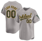 Custom Oakland Athletics Active Player Gray FEDASGOGE Away Limited Stitched Jersey