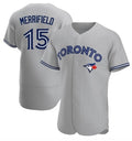 Toronto Blue Jays #15 Whit Merrifield Gray FEDASGOGE Road Flex Base Player Jersey