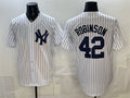 New York Yankees #42 Jackie Robinson White FEDASGOGE Stitched Jersey