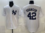 New York Yankees #42 Jackie Robinson White FEDASGOGE Stitched Jersey