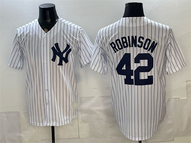 New York Yankees #42 Jackie Robinson White FEDASGOGE Stitched Jersey