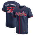 Atlanta Braves #56 Spencer Schwellenbach Player Navy FEDASGOGE Limited Elite Home Game Stitched Jerseys