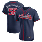 Atlanta Braves #56 Spencer Schwellenbach Player Navy FEDASGOGE Limited Elite Home Game Stitched Jerseys