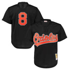 Baltimore Orioles #8 Cal Ripken Player Black FEDASGOGE Mitchell & Ness 1997 Cooperstown Mesh Game Stitched Jerseys