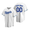 Custom Kansas City Royals White FEDASGOGE Stitched Cool Base Home Jersey