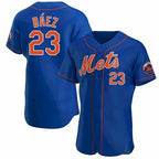 New York Mets #23 Javier Baez Royal FEDASGOGE Anthentic Jersey