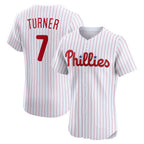 Philadelphia Phillies #7 Trea Turner White FEDASGOGE Home Elite Jersey