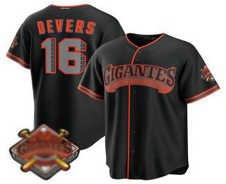 San Francisco Giants #16 Rafael Devers Black FEDASGOGE 2026 Alternate Stadium Stitched Jersey