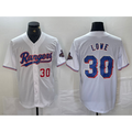 Texas Rangers #30 Nathaniel Lowe Number White FEDASGOGE 2024 Gold Collection Limited Cool Base Jerseys