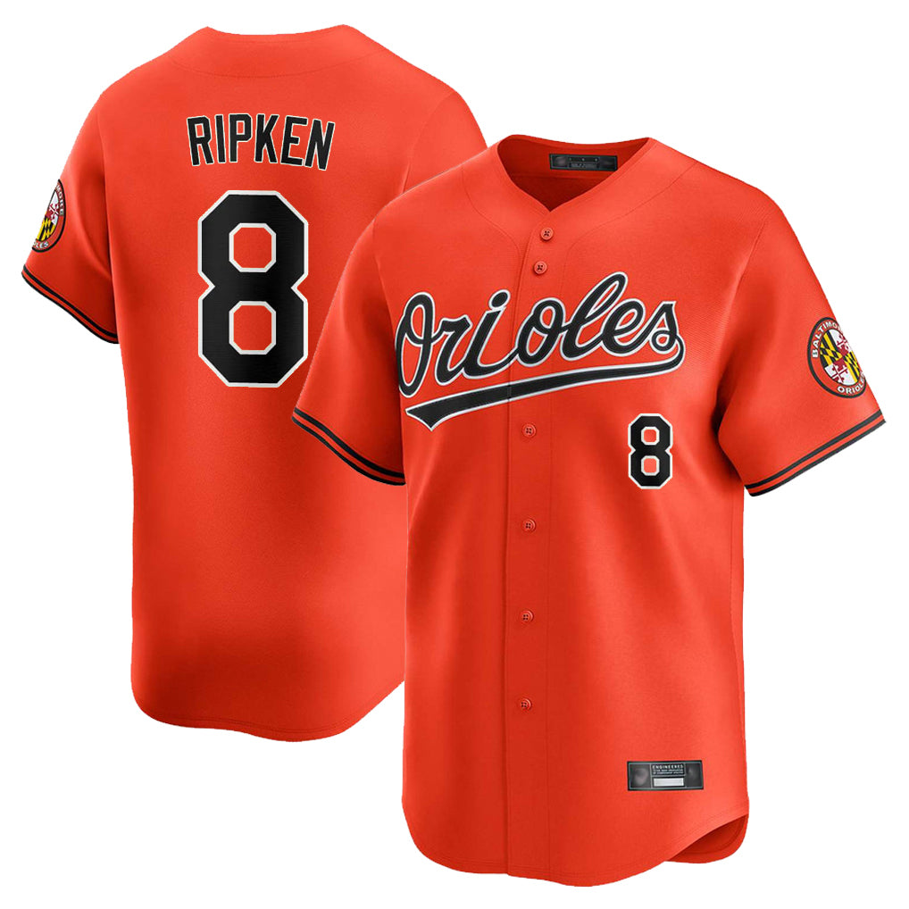 Baltimore Orioles #8 Cal Ripken Player Orange FEDASGOGE Limited Home Game Stitched Jerseys