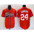 Detroit Tigers #24 Miguel Cabrera Orange FEDASGOGE Cool Base Stitched Jersey