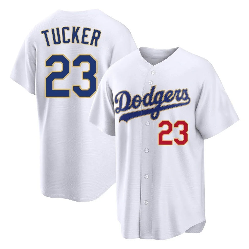Los Angeles Dodgers #23 Kyle Tucker Player Gold White FEDASGOGE 2026 Collection Stadium Limited Stitched Jerseys
