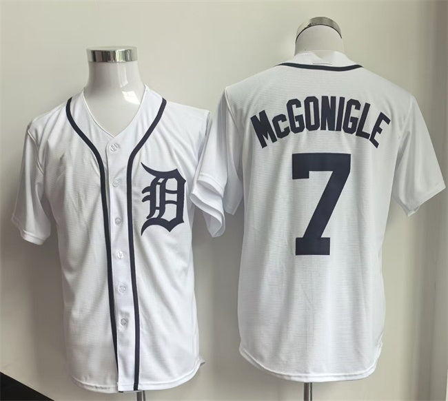 Detroit Tigers #7 Kevin McGonigle White FEDASGOGE Cool Base Stitched Jersey