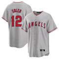 Los Angeles Angels #12 Jorge Soler Player Gray FEDASGOGE Home Game Stitched Jerseys