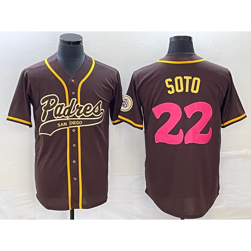 San Diego Padres #22 Juan Soto Brown FEDASGOGE NEW 2023 City Connect Cool Base Stitched Jersey