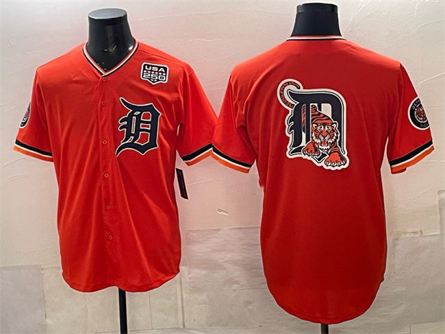 Detroit Tigers Team Big Logo Orange FEDASGOGE 2026 Alternate USA 250' Patch Vapor Premier Limited Stitched Jersey