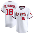 Los Angeles Angels #18 Nolan Schanuel Player White FEDASGOGE T-shirt Home Limited Stitched Jerseys